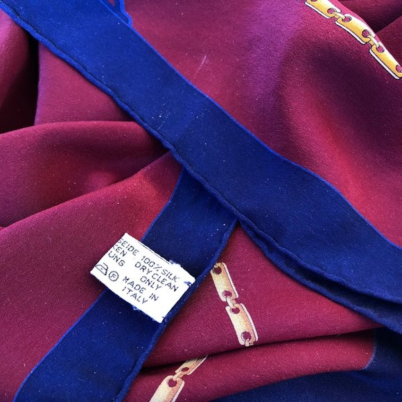 CARTIER Must De Cartier Paris France Silk Scarf Brick Brown Womens 32" Square - Picture 8 of 12